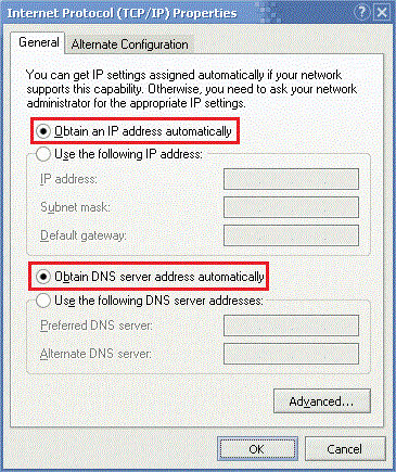 Включение DHCP - Windows XP